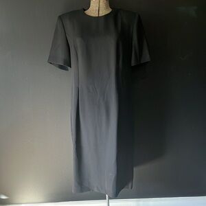 Vintage 1980s-90s Leslie Fay Black Short Sleeve Dress Size 16